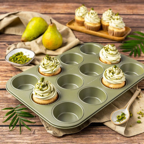 Ensemble 2 pieces spécial muffins - ZENKER - 1 moule 12 empreintes et 40 moules en papier bio