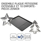 Ensemble avec plaque a pâtisserie extensible et 10 emporte-pieces - ZENKER