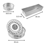 Ensemble de 3 moules a gâteaux - ZENKER- 30, 18 et 26 cm