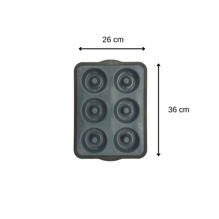 Moule 6 donuts - ZENKER - 36 x 26 cm - Silicone fibre de verre - Noir