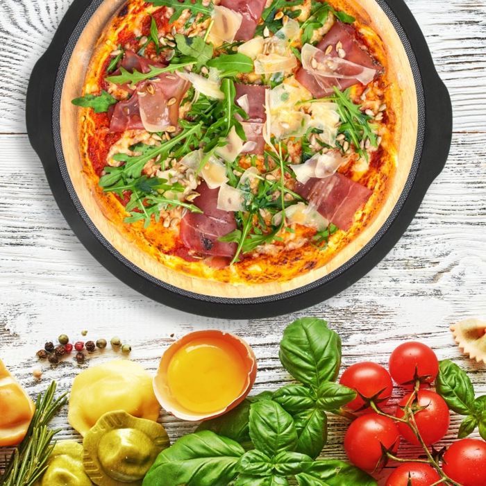 Plaque a pizza ronde - ZENKER - Ø 36 cm - Silicone fibre de verre - Noir