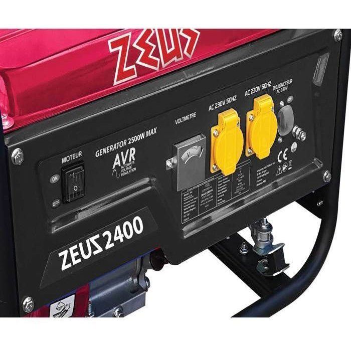Groupe électrogčne essence - ZEUZ - ZEUZ2400 - 2400 W - AVR - Réservoir 15 L - Démarrage manuel