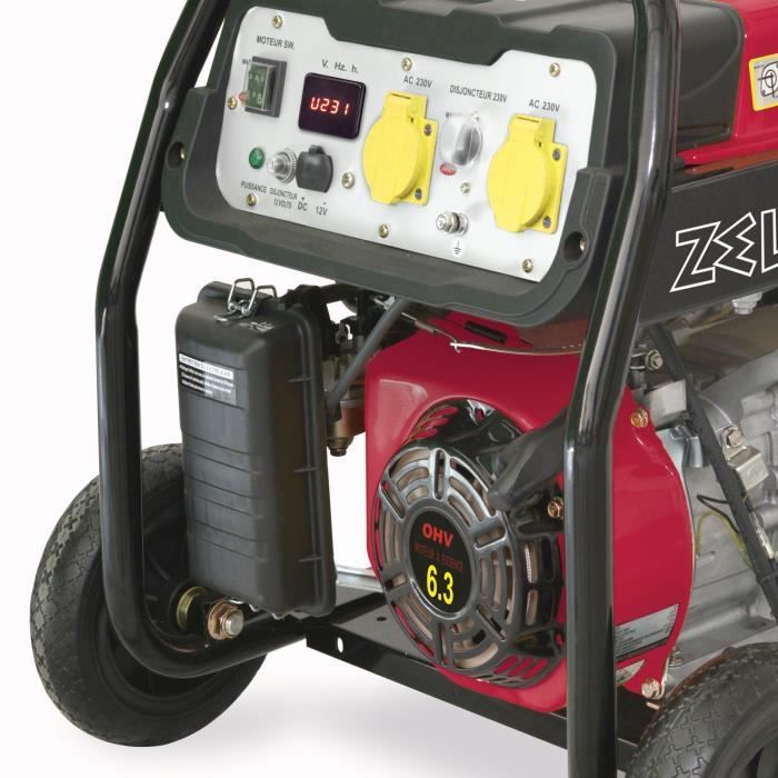 Groupe électrogene essence - ZEUZ - 4100 LB - 3300 W - Monophasé - Rouge