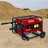 Groupe électrogene essence - ZEUZ - 3000 W - Autonomie 9 h - Moteur 4 temps - Monophasé - Systeme AVR - Rouge