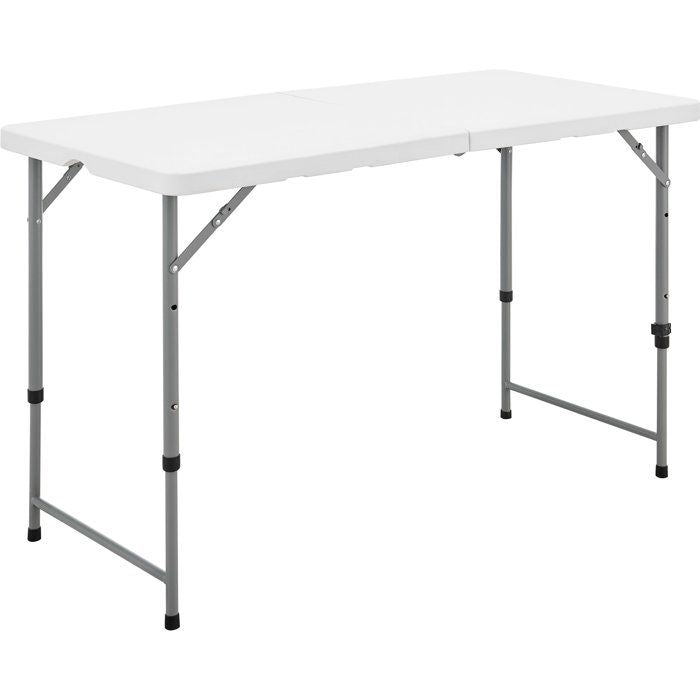 Table de réception pliante - TERRANOVA - Blanche - Structure acier et Plateau en Polyéthylene PEHD - 4 personnes - 122x60,5xH74 cm