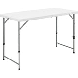 Table de réception pliante - TERRANOVA - Blanche - Structure acier et Plateau en Polyéthylene PEHD - 4 personnes - 122x60,5xH74 cm