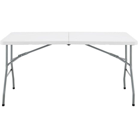 Table de réception pliante - TERRANOVA - Blanche - Structure acier et Plateau en Polyéthylene PEHD - 6 personnes - 152x70xH73,5 cm