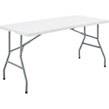 Table de réception pliante - TERRANOVA - Blanche - Structure acier et Plateau en Polyéthylene PEHD - 6 personnes - 152x70xH73,5 cm