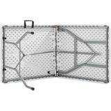 Table de réception pliante - TERRANOVA - Blanche - Structure acier et Plateau en Polyéthylene PEHD - 6 personnes - 152x70xH73,5 cm