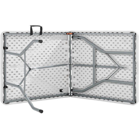 Table de réception pliante - TERRANOVA - Blanche - Structure acier et Plateau en Polyéthylene PEHD - 6 personnes - 152x70xH73,5 cm