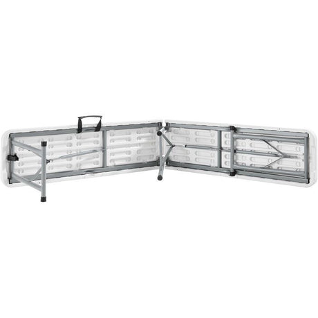Banc de réception pliable - TERRANOVA - Blanc - Structure en acier et assise en Polyéthylene PEHD - 4 personnes - 180x28xH43 cm