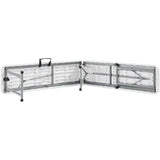 Banc de réception pliable - TERRANOVA - Blanc - Structure en acier et assise en Polyéthylene PEHD - 4 personnes - 180x28xH43 cm