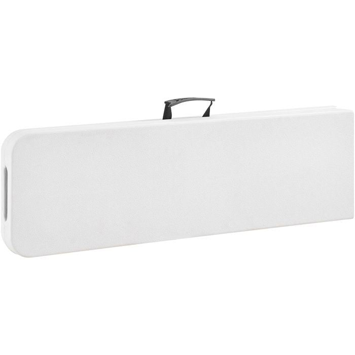 Banc de réception pliable - TERRANOVA - Blanc - Structure en acier et assise en Polyéthylene PEHD - 4 personnes - 180x28xH43 cm