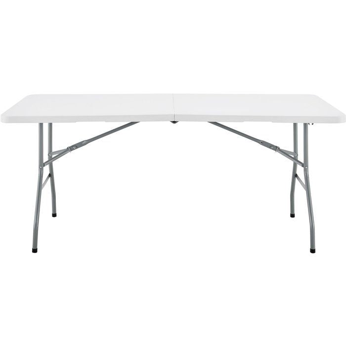 Table de réception pliante - TERRANOVA - Blanche - Structure acier et Plateau en Polyéthylene PEHD - 8 personnes - 180x74xH73,5 cm