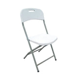 Lot de 2 chaises de jardin pliantes pour réception - 42 x 42 x 87 cm - Structure grise - Assise blanche