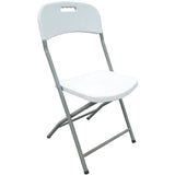 Lot de 2 chaises de jardin pliantes pour réception - 42 x 42 x 87 cm - Structure grise - Assise blanche