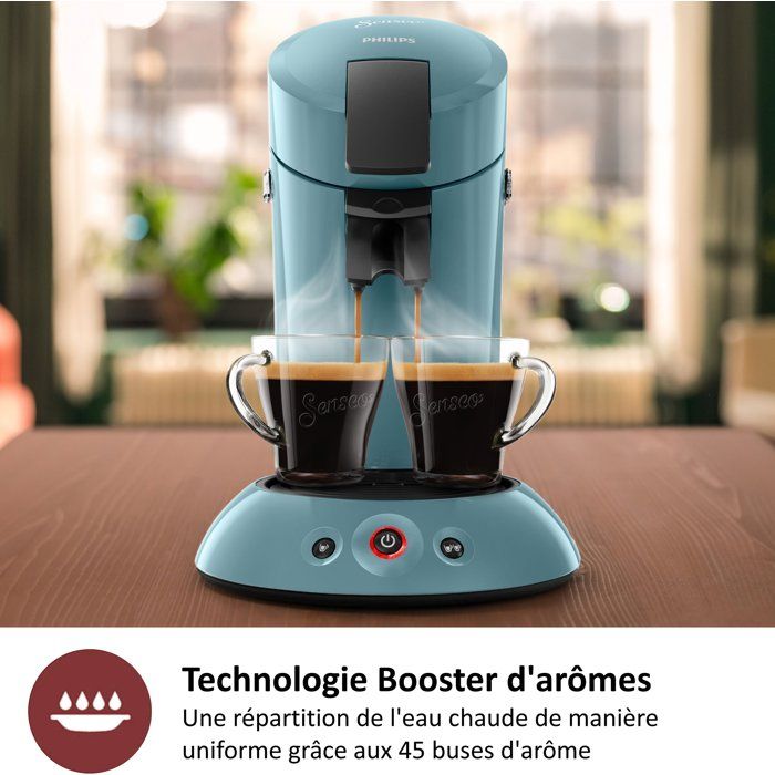 Cafetiere a dosette - PHILIPS - SENSEO - HD6553/21 - Original - Bleu Gris