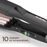 Fer a gaufrer - BABYLISS 2165CE - Plaques larges de 35 mm - 10 températures - Embouts thermorésistants