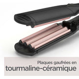 Fer a gaufrer - BABYLISS 2165CE - Plaques larges de 35 mm - 10 températures - Embouts thermorésistants