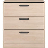 Commode - 3 tiroirs - Coloris Chene et noir - L80 x P44 x H88 cm - PARISOT - ZODIAC