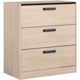 Commode - 3 tiroirs - Coloris Chene et noir - L80 x P44 x H88 cm - PARISOT - ZODIAC