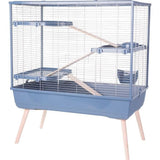 ZOLUX Cage rongeur surélevée  Néolife - 3 étages pour lapin - 99 x 54 x 114 cm - Bleu