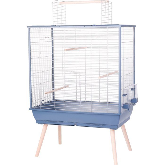 ZOLUX Cage grillagée surélevée pour oiseau Néolife - Pour perruche, calopsitte, canari - 81 x 48 x 130 cm - Néolife - Bleu