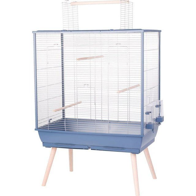 ZOLUX Cage grillagée surélevée pour oiseau Néolife - Pour perruche, calopsitte, canari - 81 x 48 x 130 cm - Néolife - Bleu