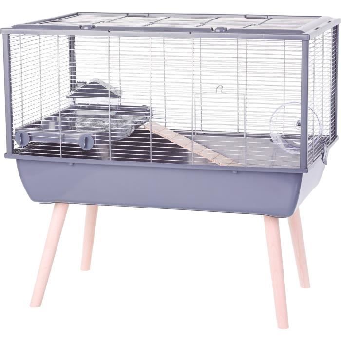 ZOLUX Cage rongeur surélevée  Néolife - Pour hamster - 78 x 48 x 75 cm - Gris