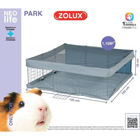 Enclos modulable - ZOLUX - Neo park - Parc pour petits animaux - Cochin d'inde - 105X105X35 - 1,10 m˛