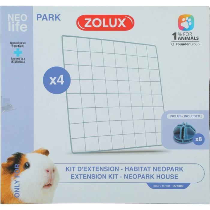 Kit extension pour enclos modulable - ZOLUX - Neo Park - Cochon d'inde - 4 grilles
