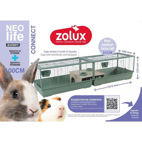 ZOLUX Cage grillagée lapin et rongeur Néolife - 101.5 x 54 x 51 cm - Néolife - Vert