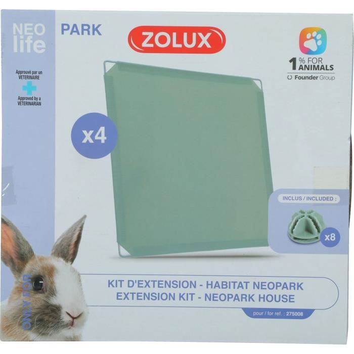 Kit extension pour enclos modulable - ZOLUX - Neo Park - Lapin - 4 panneaux pleins