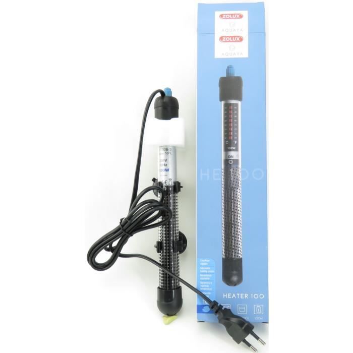 Chauffage d'aquarium - Zolux - Heater 100 - 100 W - Longueur 27 cm - Noir