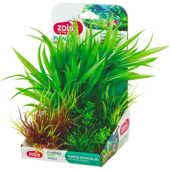 Plantes artificielles pour aquarium - ZOLUX - Plantkit - Taille S - Lot de 3