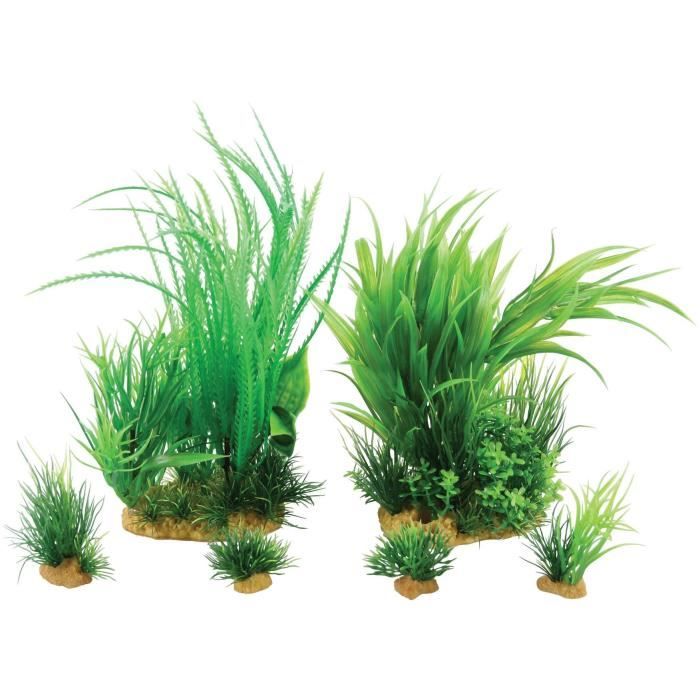 Plantes artificielles pour aquarium - ZOLUX - Plantkit - Taille M - Lot de 6