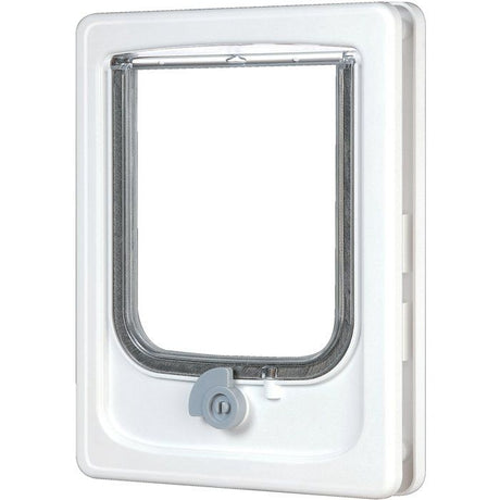 Chatiere 4 positions avec tunnel - ZOLUX - L20 x H25 cm - Pour porte bois, PVC, métal - Catwalk - Blanc
