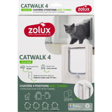 Chatiere 4 positions avec tunnel - ZOLUX - L20 x H25 cm - Pour porte bois, PVC, métal - Catwalk - Blanc