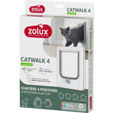 Chatiere 4 positions - ZOLUX - L20 x H25 cm - Pour porte bois, PVC, métal - Catwalk - Blanc