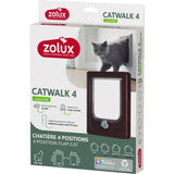 Chatiere 4 positions - ZOLUX - L20 x H25 cm - Pour porte bois, PVC, métal - Catwalk - Marron