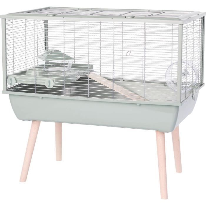 ZOLUX Cage grillagée rongeur surélevée pour pour hamster - 78 x 48 x 75 cm - Vert