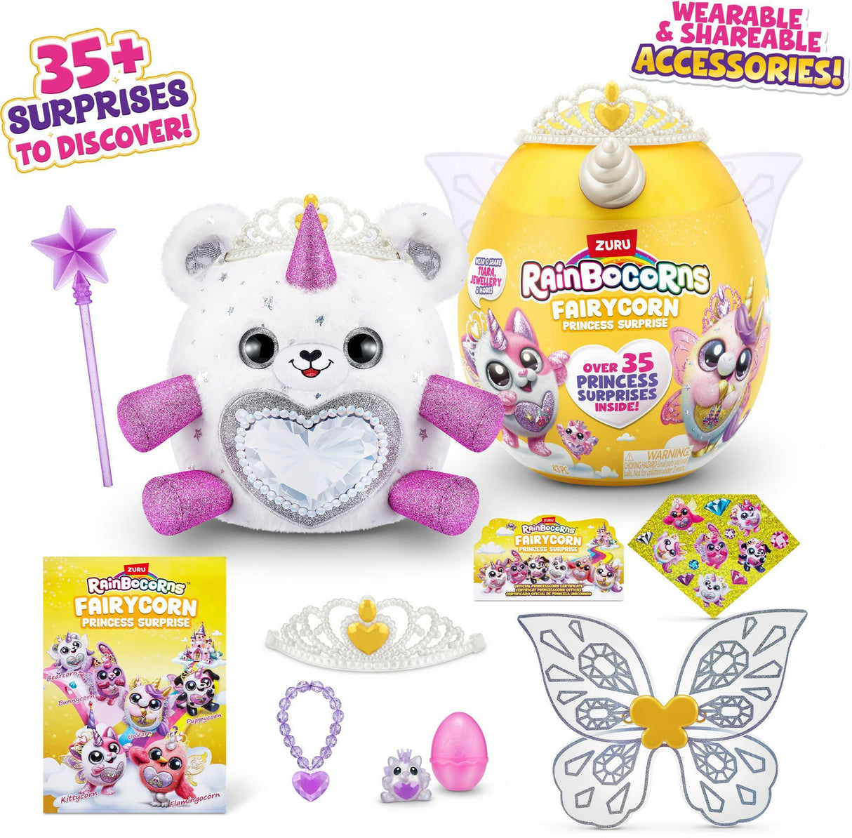 Peluches Interactives - ZURU - Fairycorn Princess S6 - 6 princesses fées a collectionner avec plus de 35 surprises