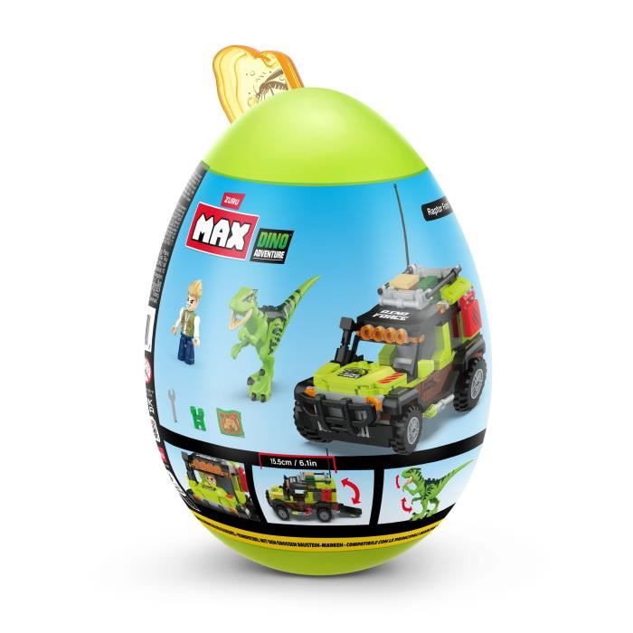 Set de construction - ZURU - Dino Adventure Raptor Force - 252 pieces - Camion inclus - Instructions faciles