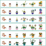Set de construction - ZURU - Garden Pot Plants - 233 pieces max - 6 designs - Pot et support inclus