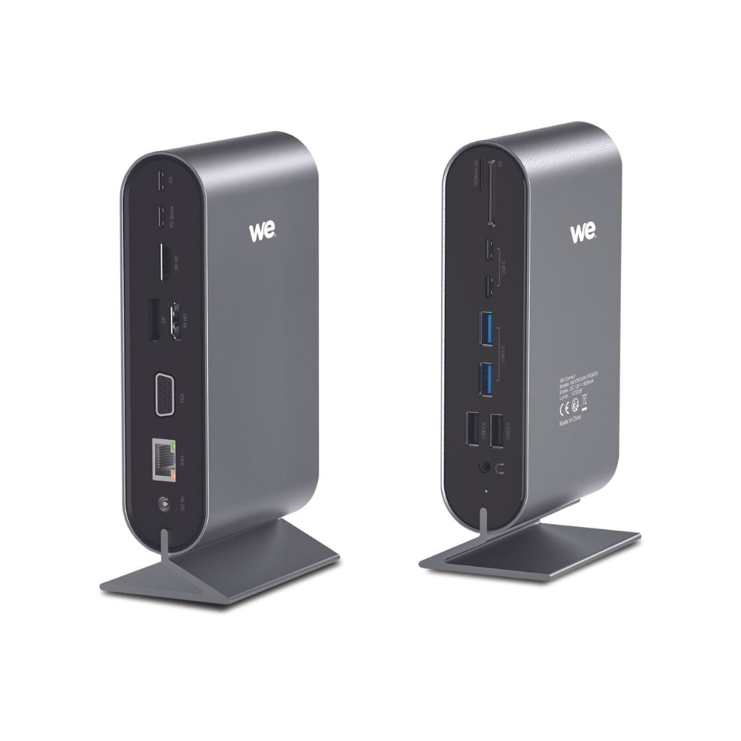 Station d'accueil WE USB-C 17 ports avec adaptateur secteur 12V/3A, 2*USB-C, 2*H