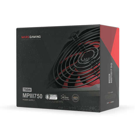 Alimentation ATX Mars Gaming MPIII - 750W (Noir/Rouge)