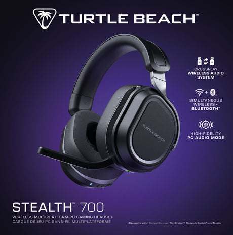 Casque gaming multiplateforme sans fil - TURTLE BEACH - Stealth 700PC (Gen3) - Noir