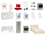 Rainbow High Townhouse - Maison en bois 3 étages et 6 pieces - Ascenseur fontionnel et meubles mobiles