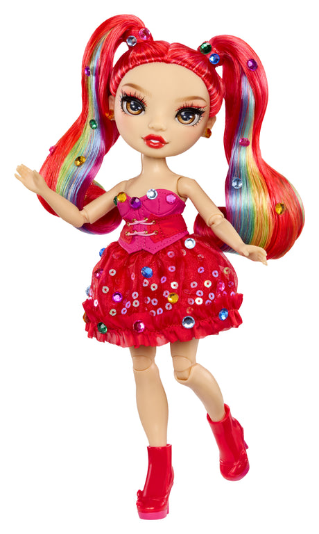 Rainbow High - Poupée Mannequin Be Dazzling - Vivienne Rouge - 28 cm - Pierres précieuses scintillantes et accessoires inclus