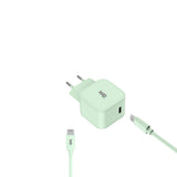 WE POP Pack Chargeur secteur + C ble USB-C/Lightning Vert : Chargeur secteur ver